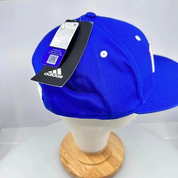 Adidas Men's Hat Flat Brim Snap University of Kansas Jayhawks Blue OSFM - Picture 4 of 7